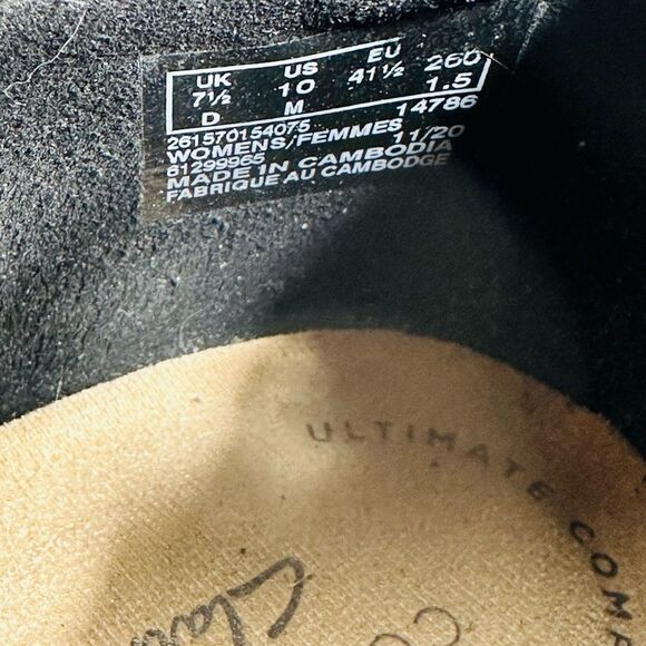 CLARKS Women's Neenah Garden Ballet Flat LEATHER TEXTILE BLACK Leather Size 7,5 - Picture 8 of 8